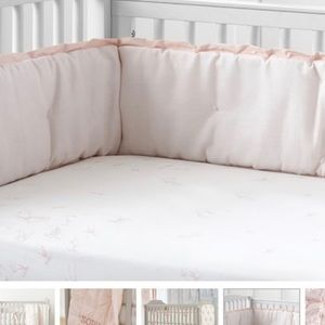 Pottery Barn Kids Monique Lhuillier Crib Bumper with satin ties